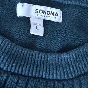 Sonoma Dark Green Cable Knit Sweater size L